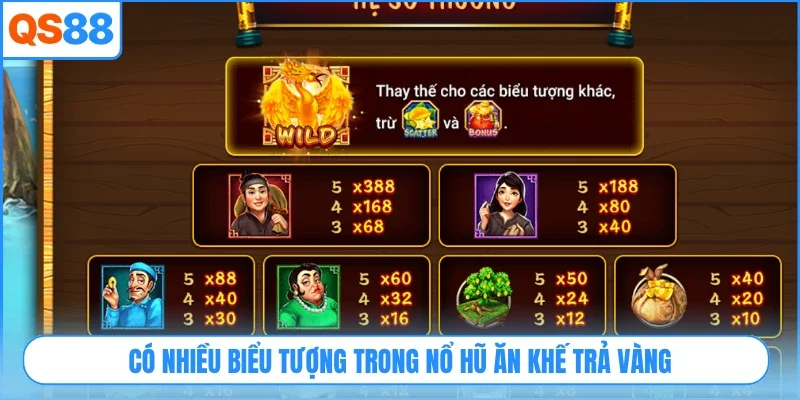 Có nhiều biểu tượng trong nổ hũ ăn khế trả vàng
