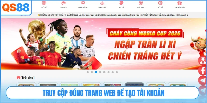 Truy cập đúng trang web để tạo tài khoản